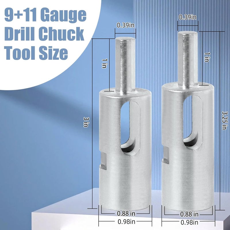 CLLOMAGY 9 Gauge+11 Gauge Drill Chuck Tool EZ Twist Ties for Chain Link Fence,Easy Twist Fence Ties Tool for Chain Link Wire,EZ Drill Chuck Fit 3/8" - Image 3